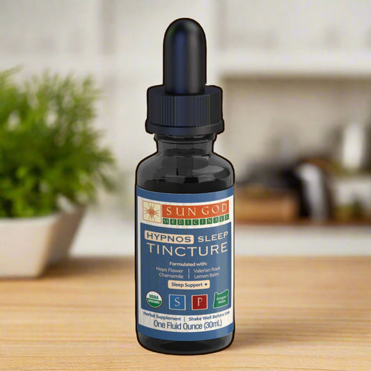 Organic Hypnos sleep tincture 1 oz on sale, herbal liquid extract for falling asleep naturally