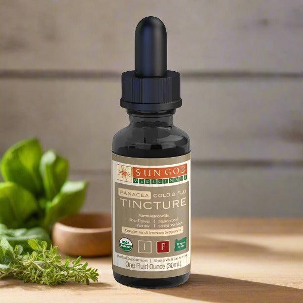 Organic Panacea herbal immune support tincture, 1 oz organic botanical tincture for everyday wellness