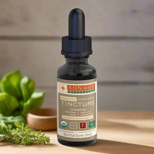 Organic Panacea herbal immune support tincture, 1 oz organic botanical tincture for everyday wellness