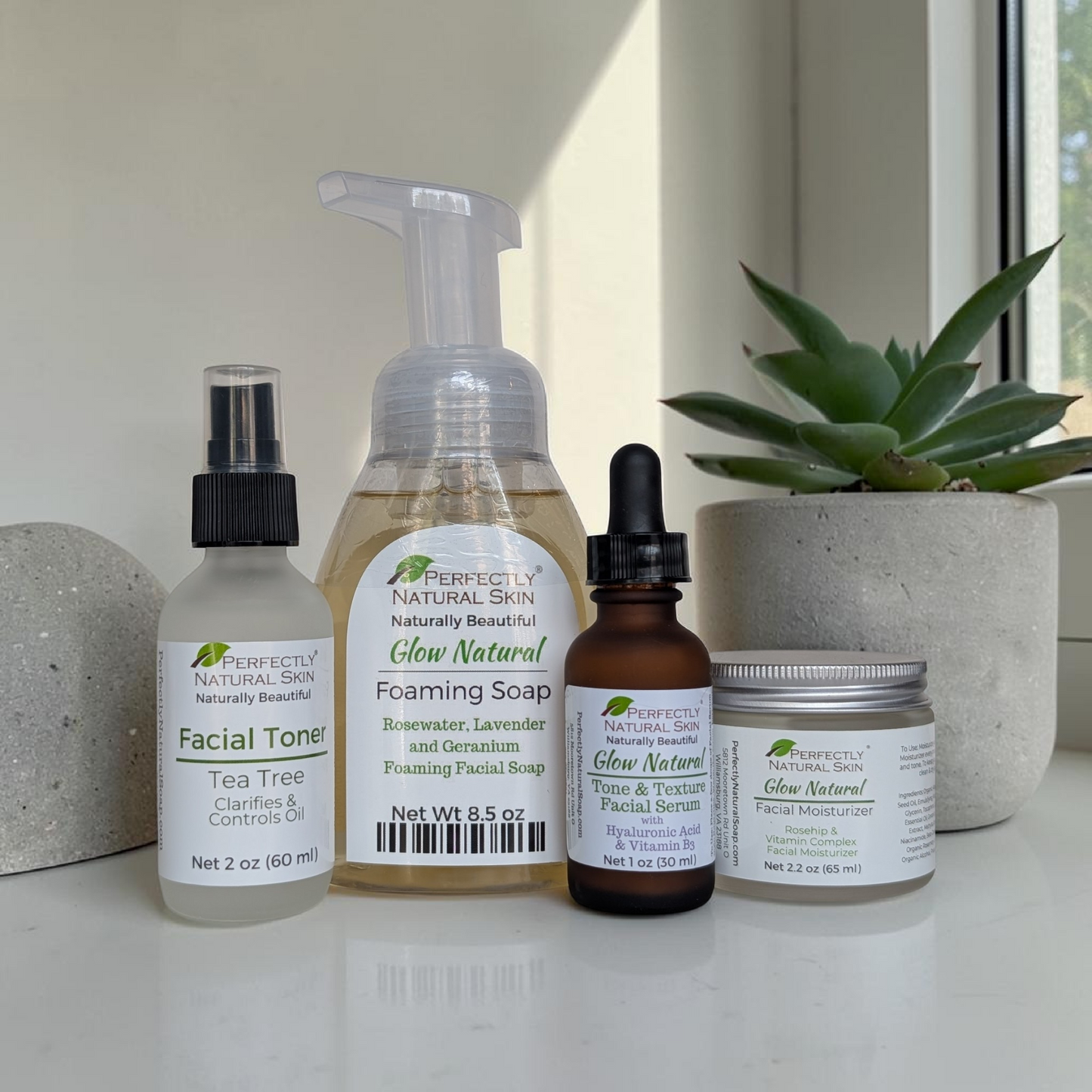 Facial care starter set for oil control and clarity, natural balancing skincare starter bundle