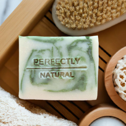 Peppermint tea tree handmade natural soap bar 4 oz, cooling refreshing antiseptic scented moisturizing bar