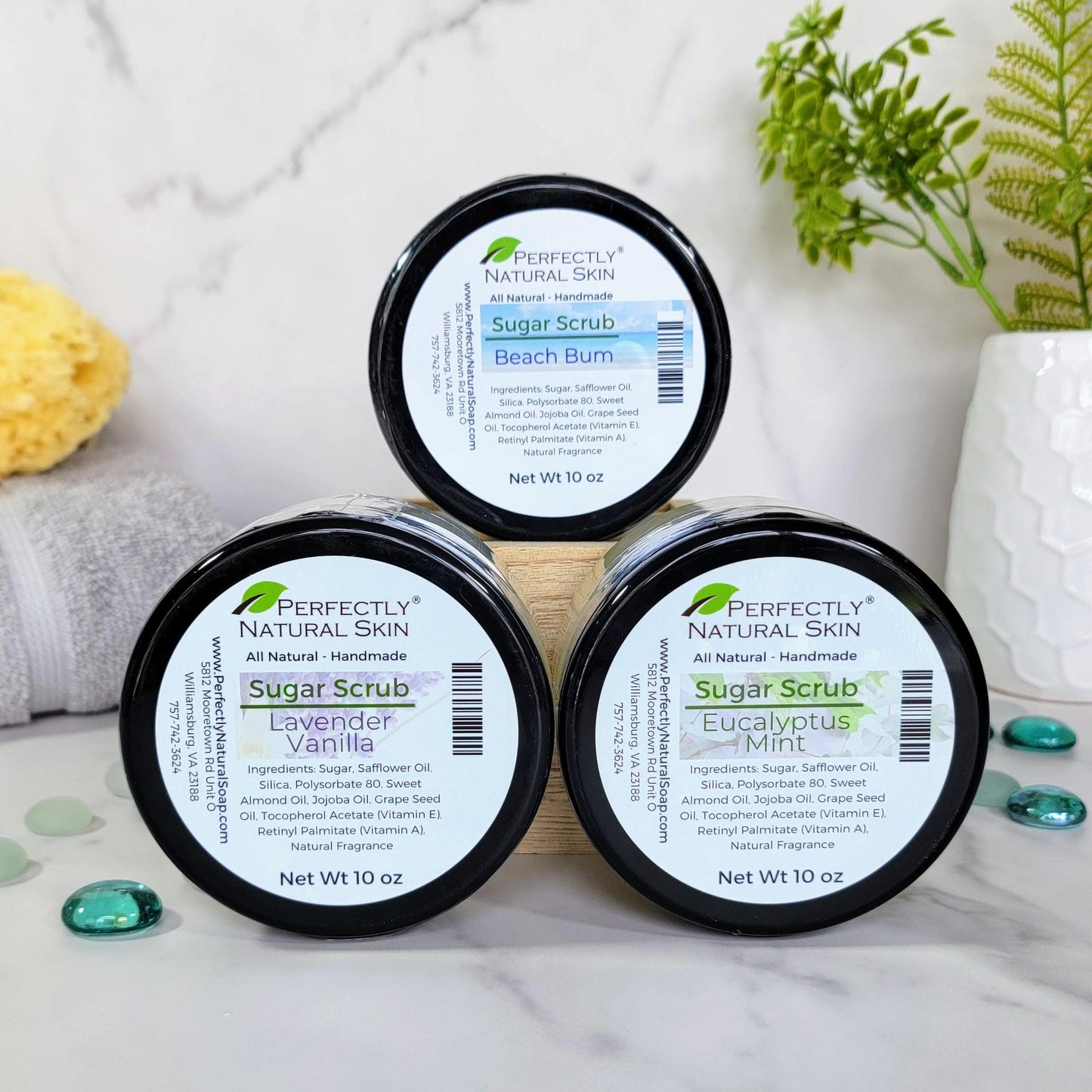 Perfectly You custom made-to-order gentle exfoliating sugar scrub 10 oz, personalized natural body scrub