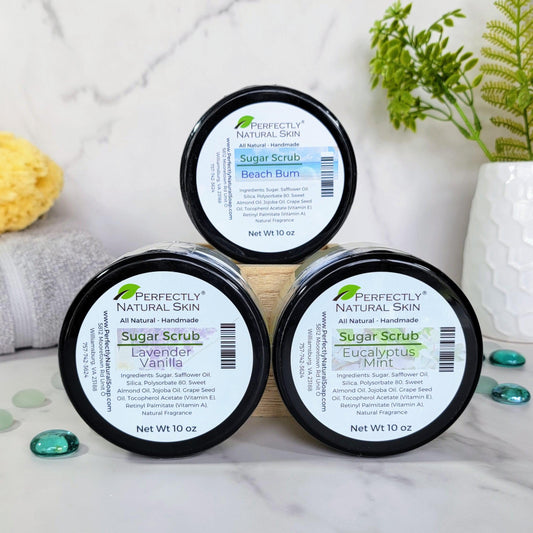 Perfectly You custom made-to-order gentle exfoliating sugar scrub 10 oz, personalized natural body scrub