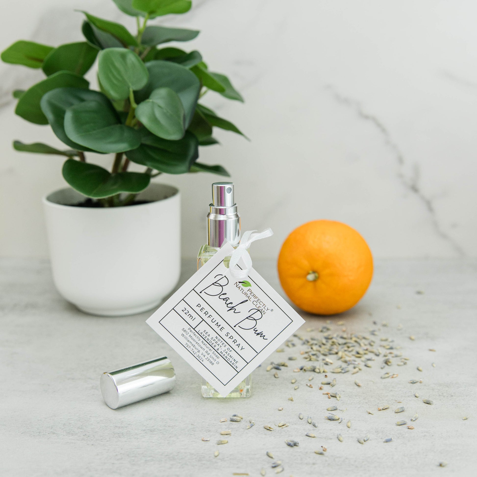 Natural perfume spray 22ml Beach Bum scent, tropical coastal alcohol-based fine fragrance spray