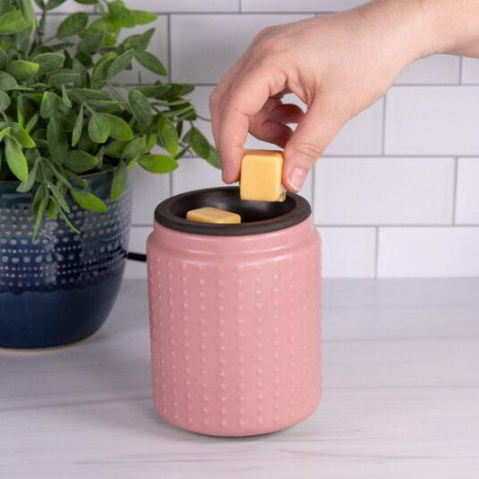 Pink hobnail flip dish wax tart and candle warmer, decorative pink vintage hobnail dish warmer for wax melts