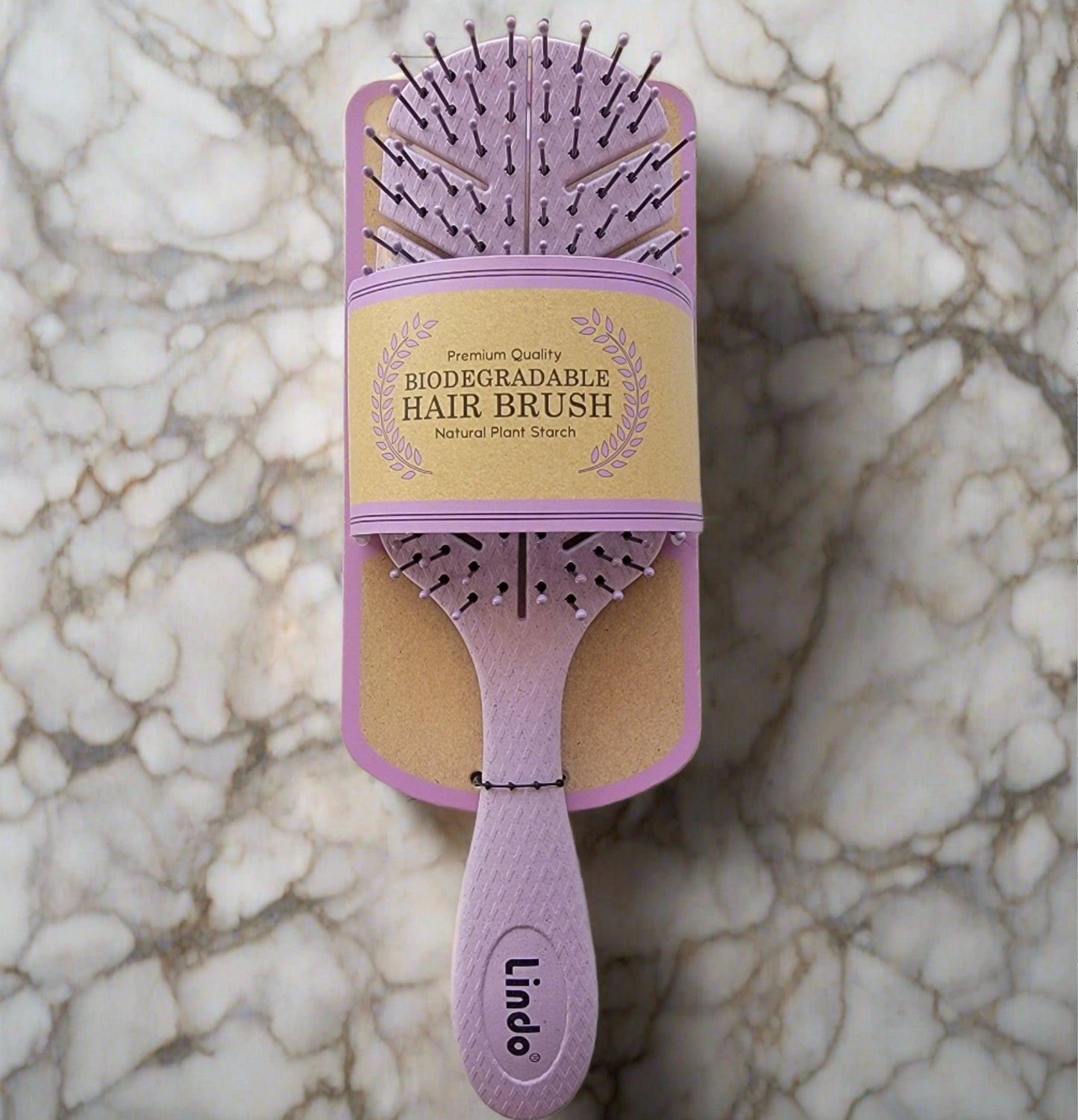 Eco plant fiber detangling hair brush in lavender limited edition, sustainable natural hair brush