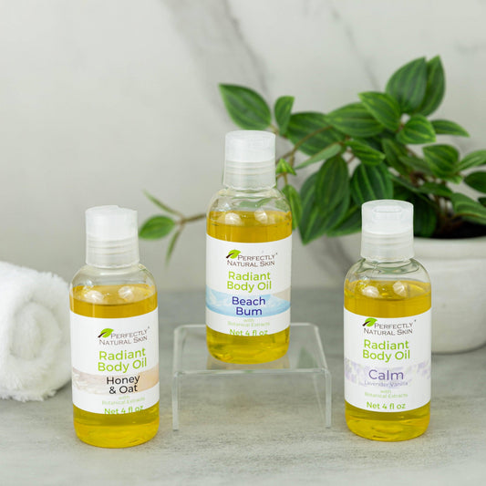 Radiant body oil 4 oz Eucalyptus Mint scent, refreshing lightweight natural moisturizing body oil