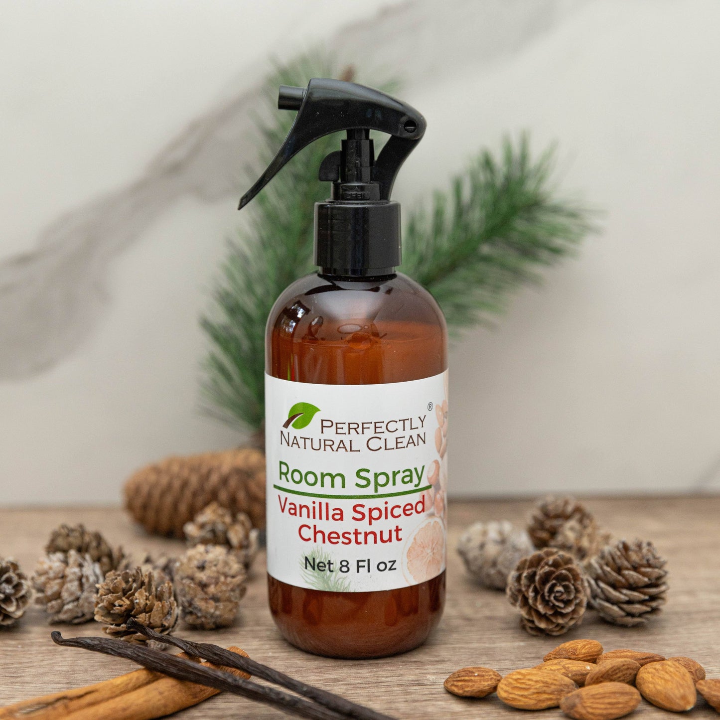 Room spray 8 oz Spiced Vanilla Chestnut seasonal scent, warm and cozy holiday room spray
