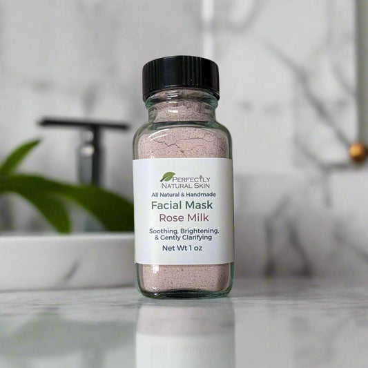 Rose milk soothing and brightening facial clay mask, rose and kaolin clay mask for glowing complexion