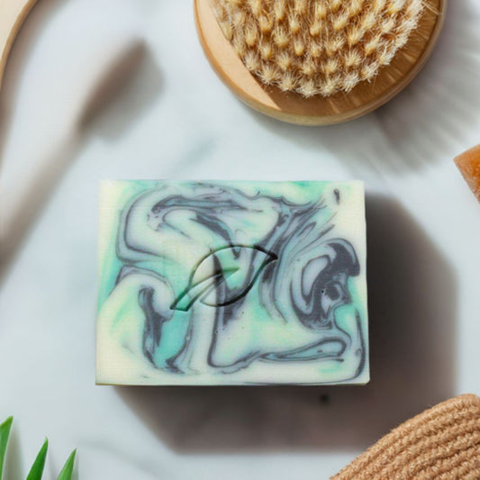Rosemary mint handmade natural soap bar 4 oz, invigorating herbal rosemary and mint scented soap