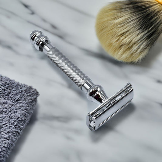 Parker super heavyweight chrome double edge safety razor, premium high-heft chrome wet shaving razor