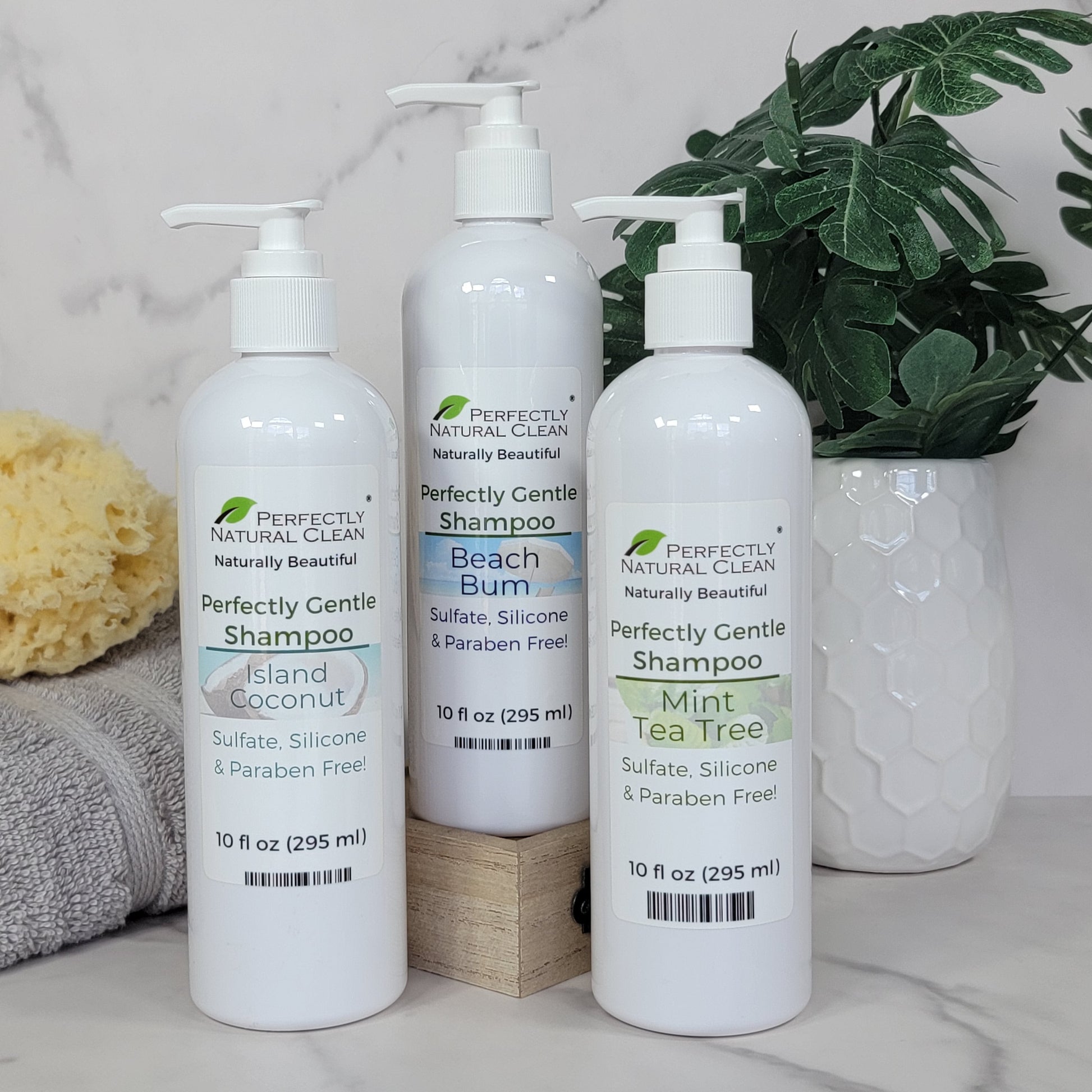 Natural shampoo 10 oz Beach Bum scent, sulfate-free moisturizing shampoo for all hair types