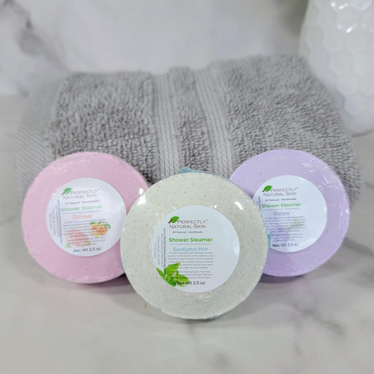 Shower steamer 2.5 oz Eucalyptus Mint scent, aromatherapy shower tablet that fizzes and releases essential oils