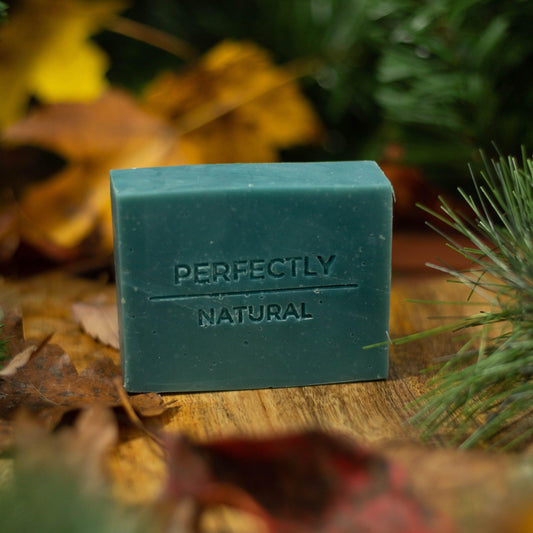 Siberian Forest natural handmade bar soap 4 oz on sale, dark woodsy pine and resin scented seasonal soap
