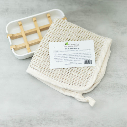 Natural sisal exfoliating washcloth made from agave fiber, gentle bath cloth for full-body exfoliation