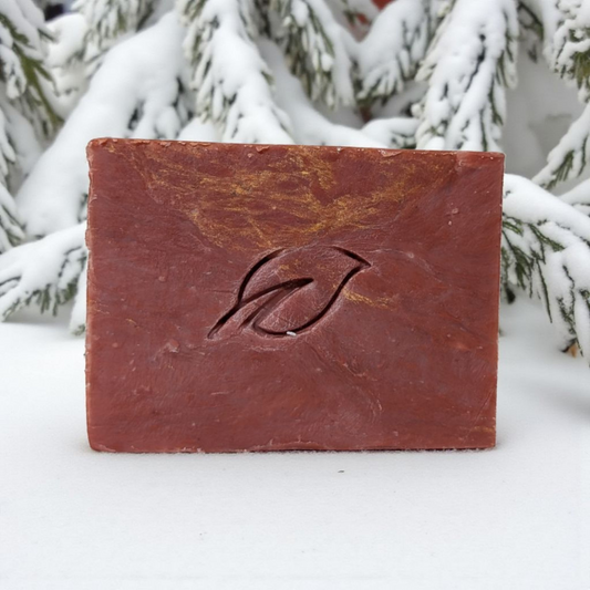 Spruce and berry handmade natural soap bar 4 oz on sale, fresh piney and fruity seasonal holiday soap