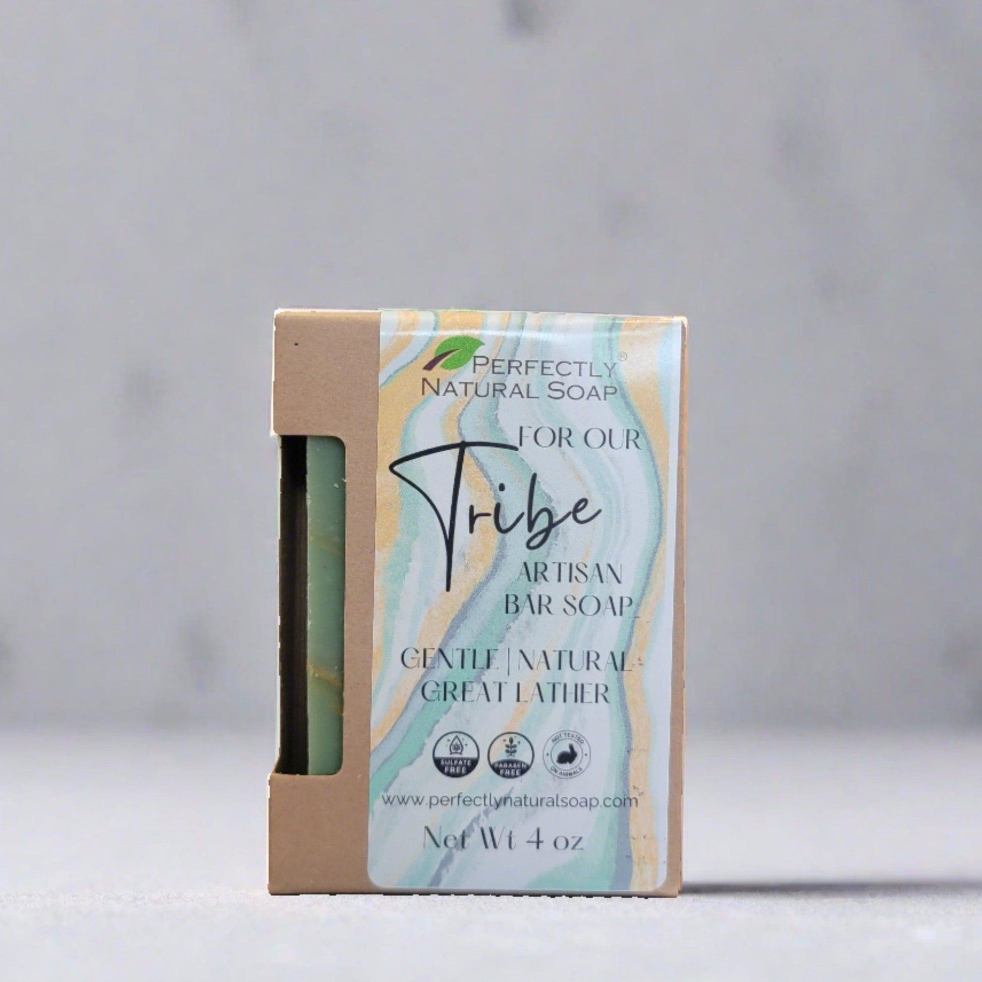 Tribe natural soap bar close-up, handmade artisan soap with complex exotic earthy fragrance