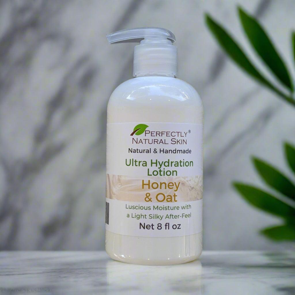 Ultra hydration body lotion 8 oz Honey Oat scent, natural moisturizing body lotion for dry skin