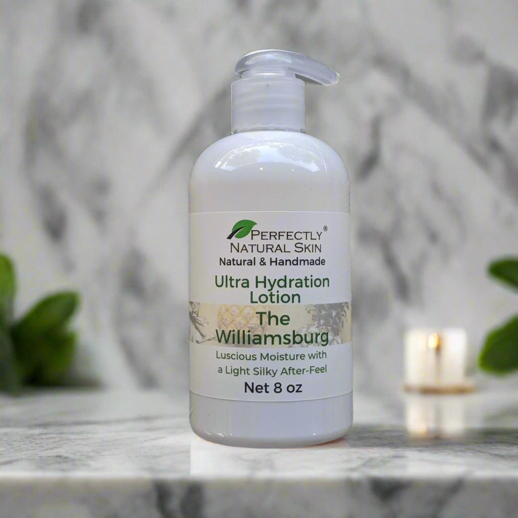 Ultra hydration body lotion 8 oz The Williamsburg scent, natural body lotion with complex fragrance
