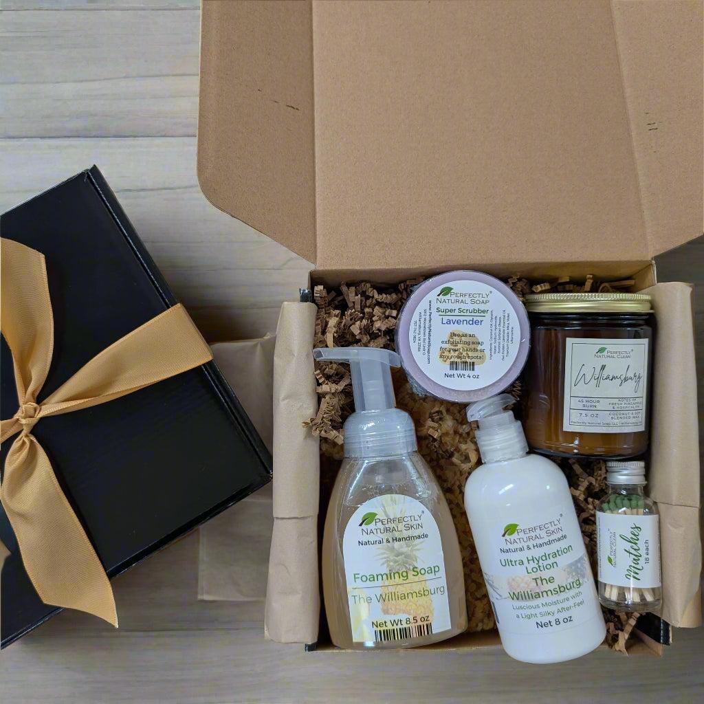 Welcome Home natural bath and body gift set Eucalyptus Mint, thoughtful housewarming bath and body gift