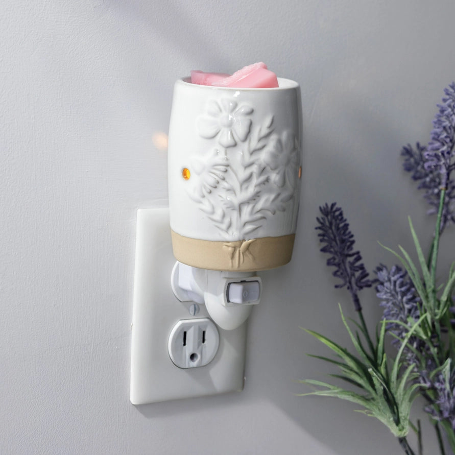 Oil and wax tart plug-in warmer Garden Blooms style, floral decorative plug-in essential oil and wax warmer