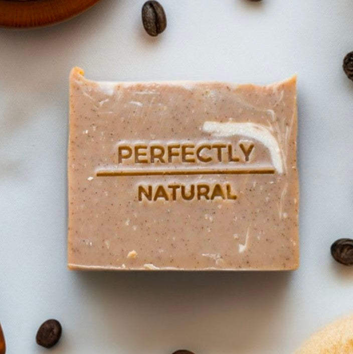 Coffeehouse handmade natural bar soap 4 oz, exfoliating coffee and dark chocolate scented soap