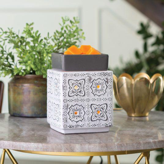 Illumination wax warmer Modern Tile style, geometric tile-patterned decorative electric wax melt warmer