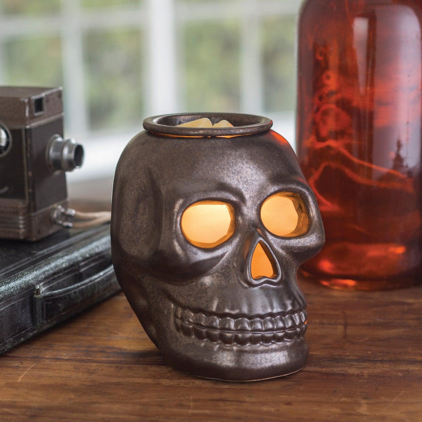 Illumination wax warmer Skull style, Halloween gothic-themed electric wax melt warmer